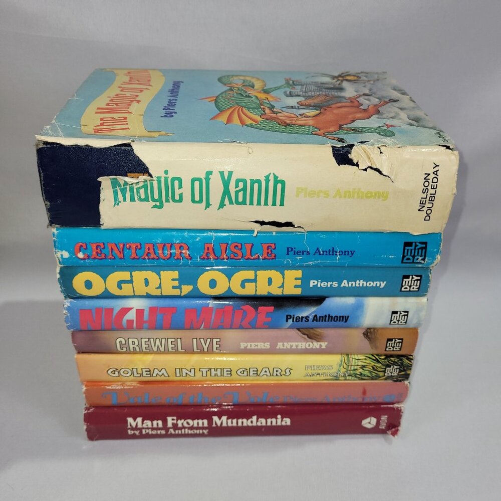 Piers Anthony Xanth Set 8 Hardcover Book Club Lot Fantasy Books